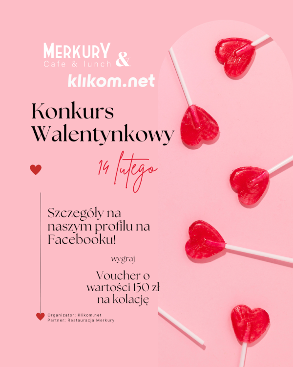 Konkurs Walentynkowy 2025 z Restauracją Merkury